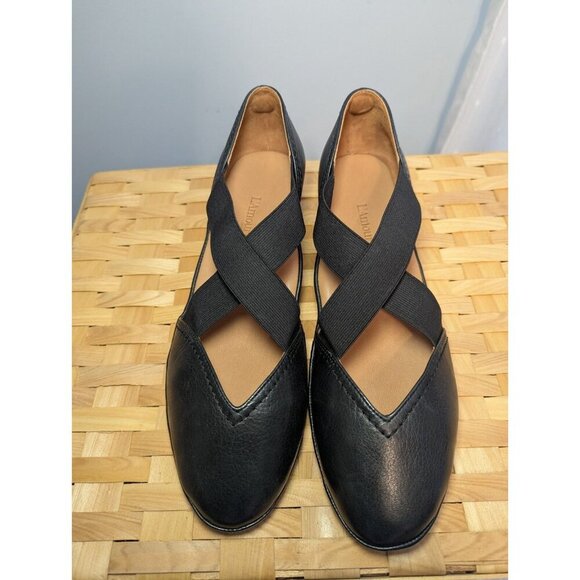 L'Amour Des Pieds Black Leather Mary Jane Shoe Wedge Women 9.5 Comfort Slip On - Picture 9 of 16
